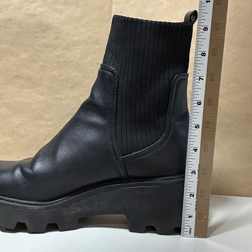 DV Dolce Vita Faux Leather Villa Lug Sole Sock Chelsea Boots‎ Womens 9 Black - Picture 11 of 11